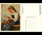 Cartolina postale raffigurante un dipinto di Albert Anker, tratta da una serie venduta da Pro Infirmis a partire dal 1934 per raccogliere donazioni private.